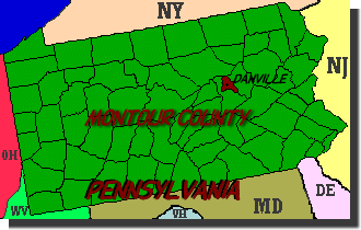 Pennsylvania Map highlighting Montour County